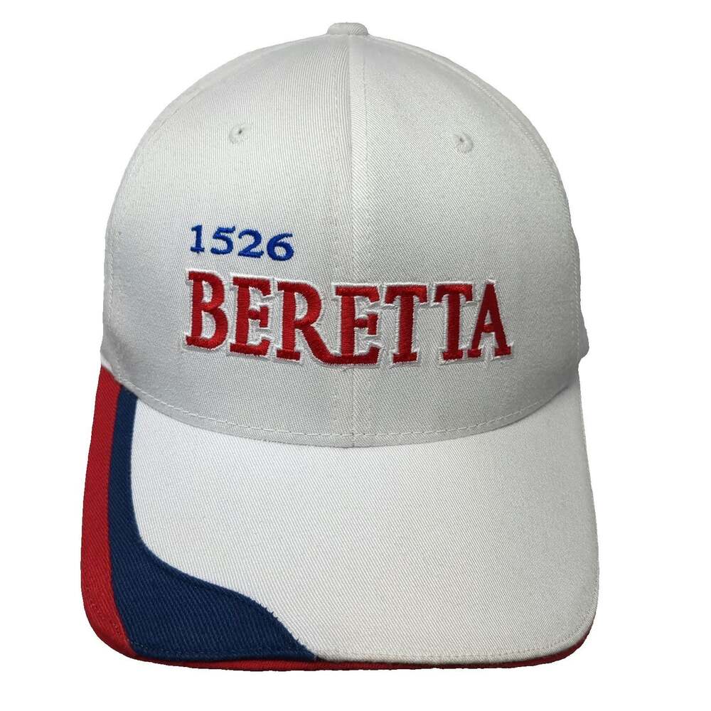 Beretta Baseball Cap White One Size Flexfit Embroidered Logo Curved Brim Hat